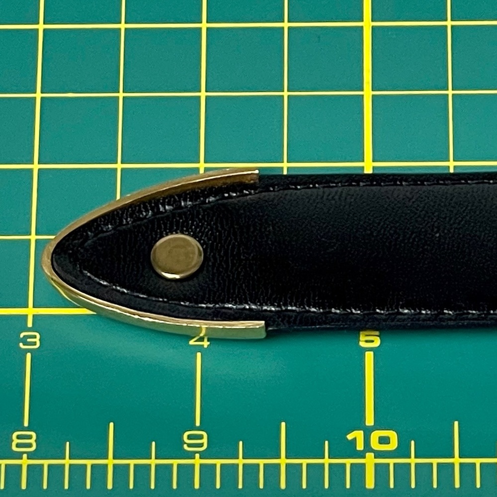 Vintage Leather Blue & Gold Buckle Belt - Picture 7 of 9